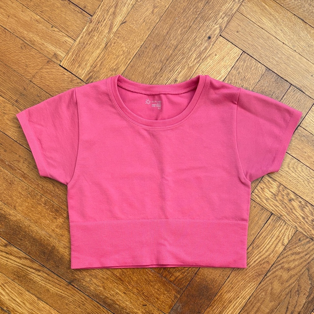 Aerie Offline Sidewalk Seamless Crop Top Pink Small